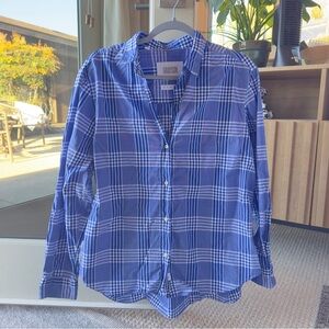 Anthropologie Grayson The Hero Buttondown Alison Blue Plaid Cotton Shirt 5 or XL